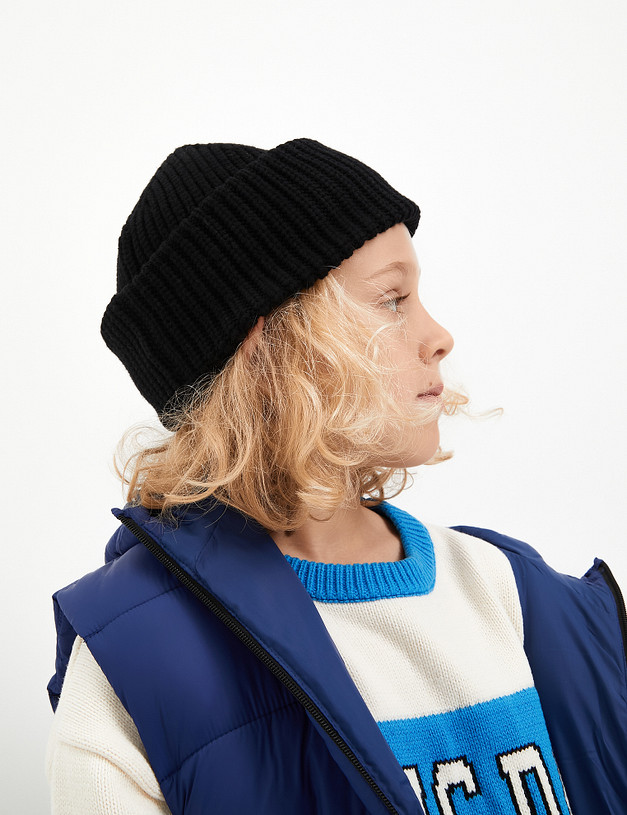 Черная детская шапка-бини MASCOTTE 781-3244-2402 | ракурс 1