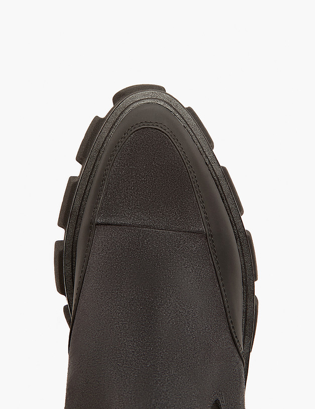 Серые женские сапоги из кожи и велюра MASCOTTE 233-3202022-0210 | ракурс 4