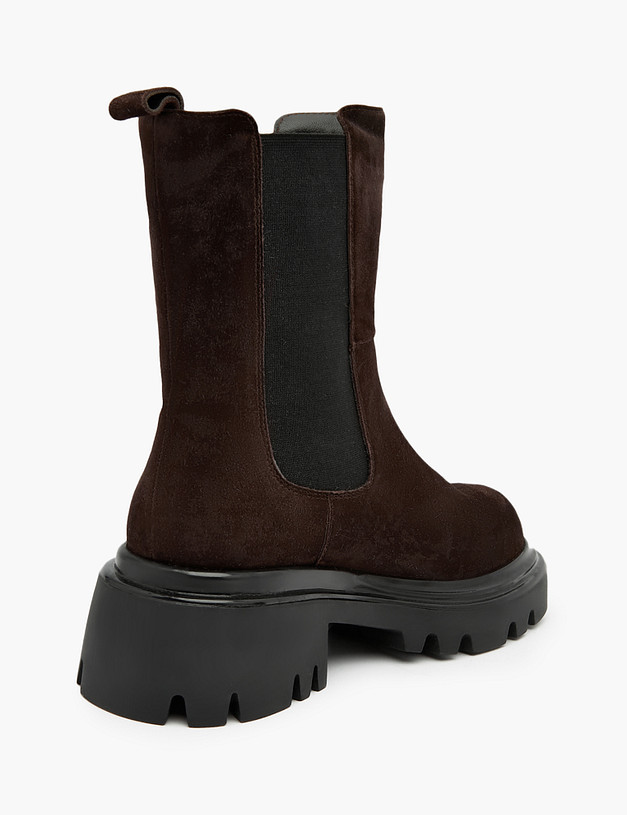 Коричневые велюровые женские челси MASCOTTE 58-323421-3643M | ракурс 4