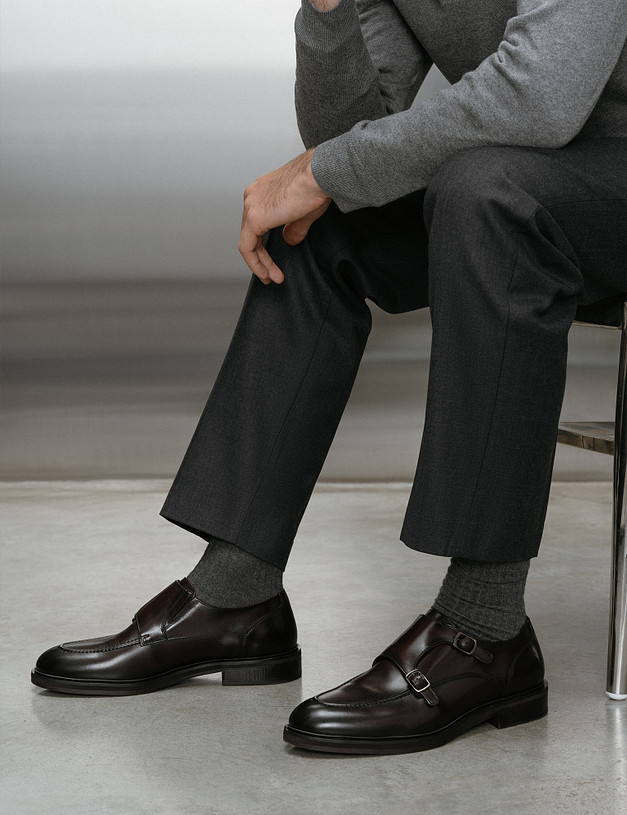 Темно-коричневые мужские монки MASCOTTE 175-424611-0109 | ракурс 2