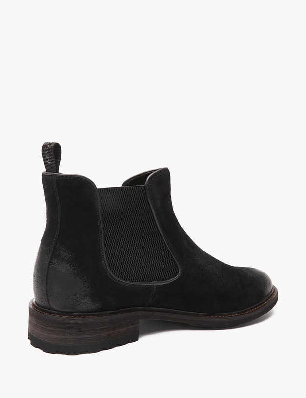 Черные мужские челси из велюра MASCOTTE 22-422122-3205M | ракурс 3 Черные мужские челси из велюра MASCOTTE 22-422122-3205M | ракурс 3