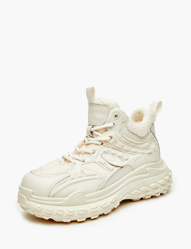 Белые утепленные женские кроссовки MASCOTTE 234-323621-0401 | ракурс 2