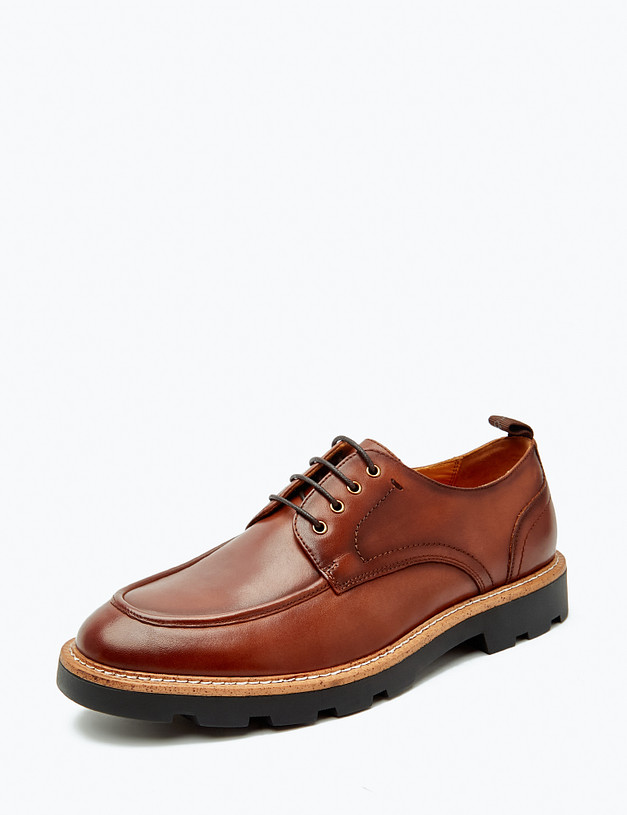 Коричневые мужские дерби из кожи MASCOTTE 58-3210915-0108 | ракурс 3