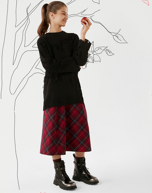 234-522722-0602 Ботинки девичьи кож.спилок/ворсин черн, Mascotte JUNIOR