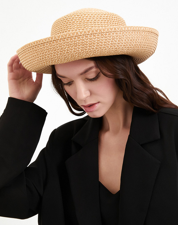 783-4101-1009 Шляпа женская целлюлоза-текстиль беж, Mascotte