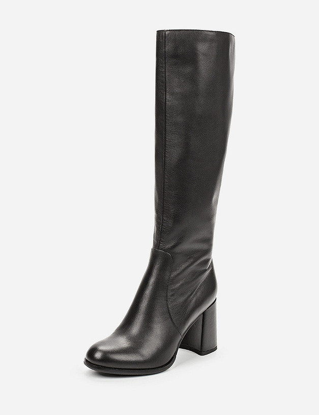 Черные женские сапоги на каблуке MASCOTTE 38-822522-0102 | ракурс 3