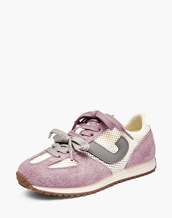 234-618121-0207 Полуботинки для активного отдыха девичьи велюр-текстиль/текстиль фиол-молочн, Mascotte JUNIOR