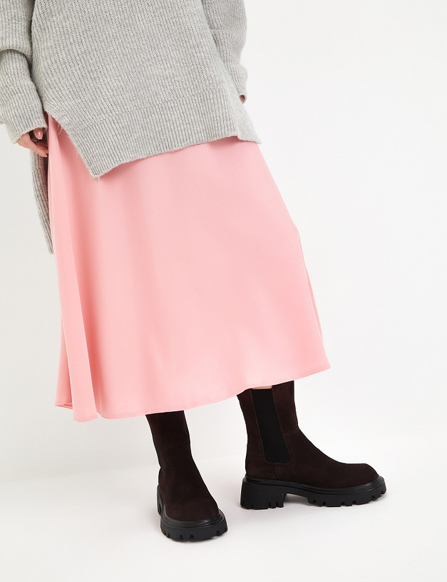 Коричневые велюровые женские челси MASCOTTE 58-323421-3643M | ракурс 1