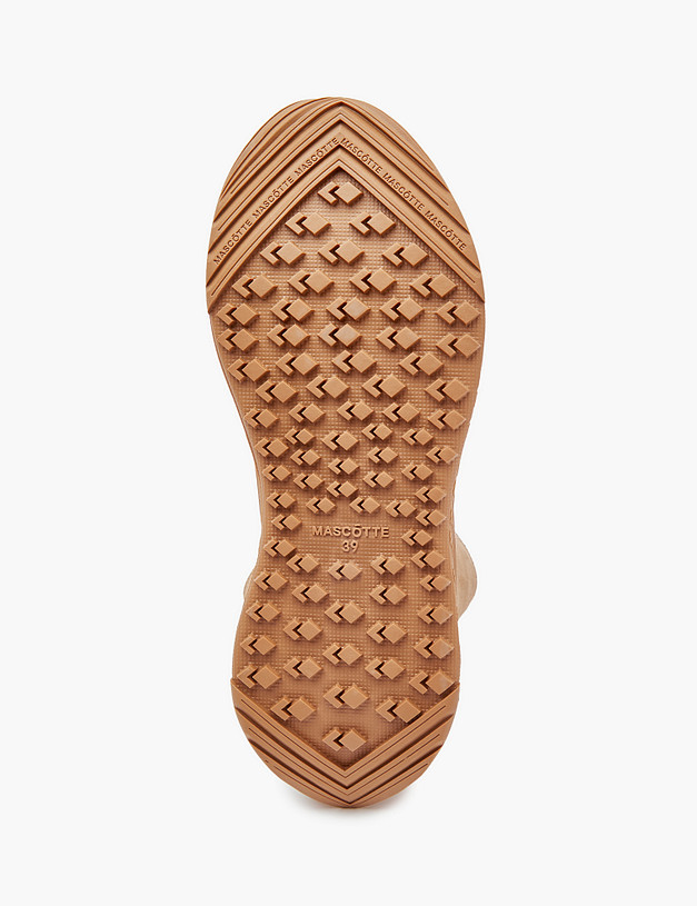 Бежевые велюровые женские ботинки на меху MASCOTTE 58-3202333-0208 | ракурс 5