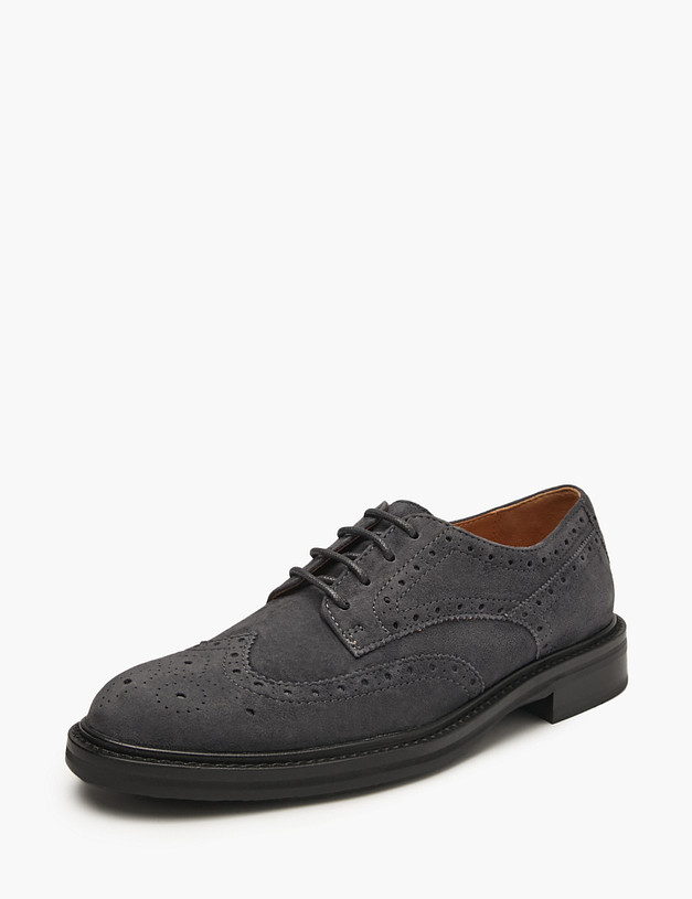 Серые женские велюровые броги MASCOTTE 22-5201111-3656M | ракурс 2