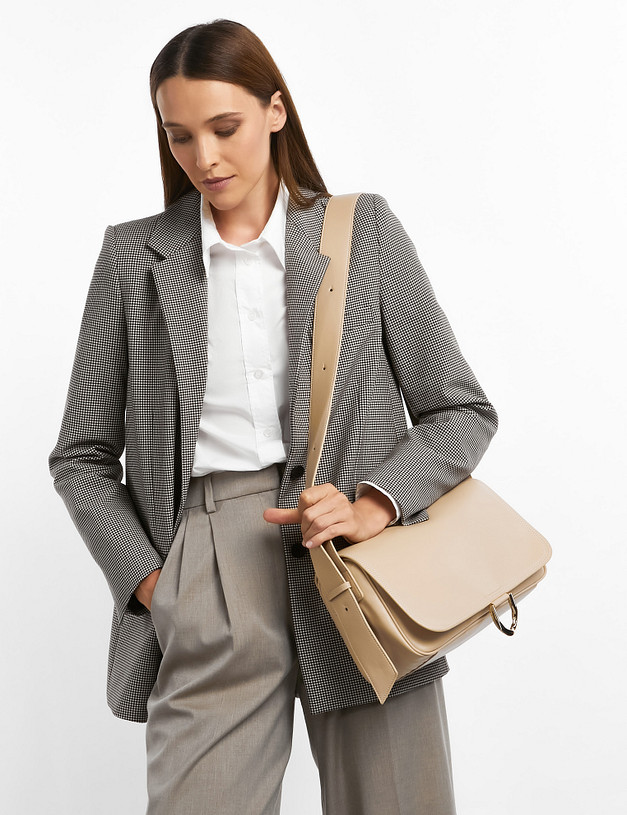 Бежевая кожаная женская сумка MASCOTTE 604-2201-608 | ракурс 1 Бежевая кожаная женская сумка MASCOTTE 604-2201-608 | ракурс 1