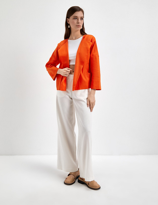 Женские льняные брюки с эластичным поясом MASCOTTE 790-3117-2701 | ракурс 2