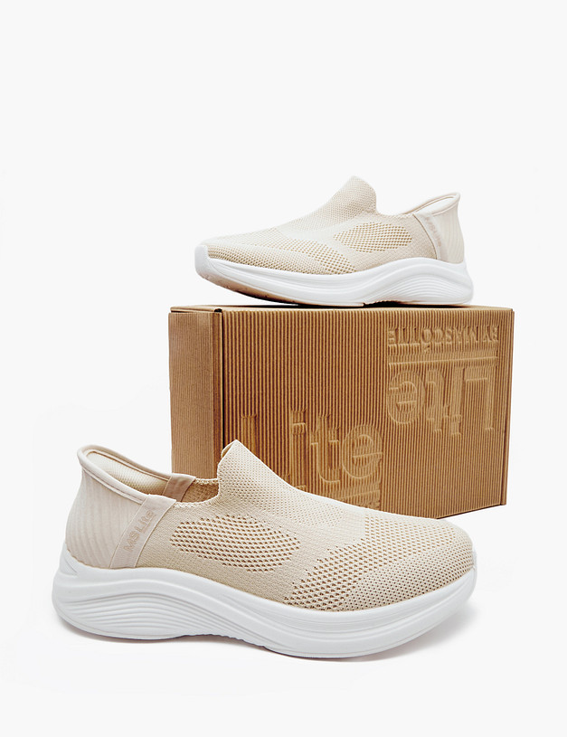 Бежевые текстильные женские кроссовки  MASCOTTE 181-411221-0208 | ракурс 6