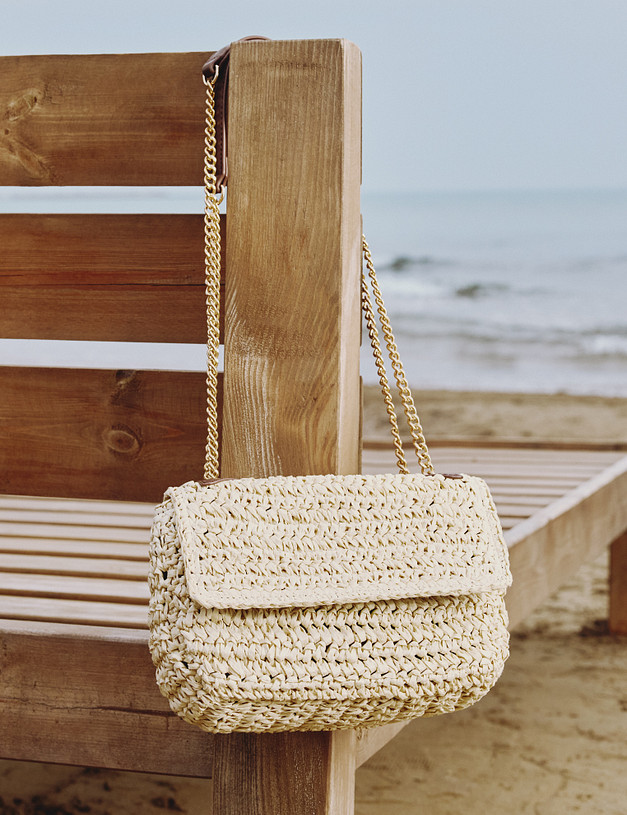 Бежевая женская плетеная сумка MASCOTTE 647-4106-0308 | ракурс 1