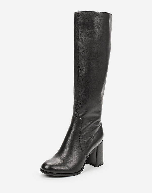 38-822522-0102 Сапоги женские нат.кожа/ворсин черн, Mascotte