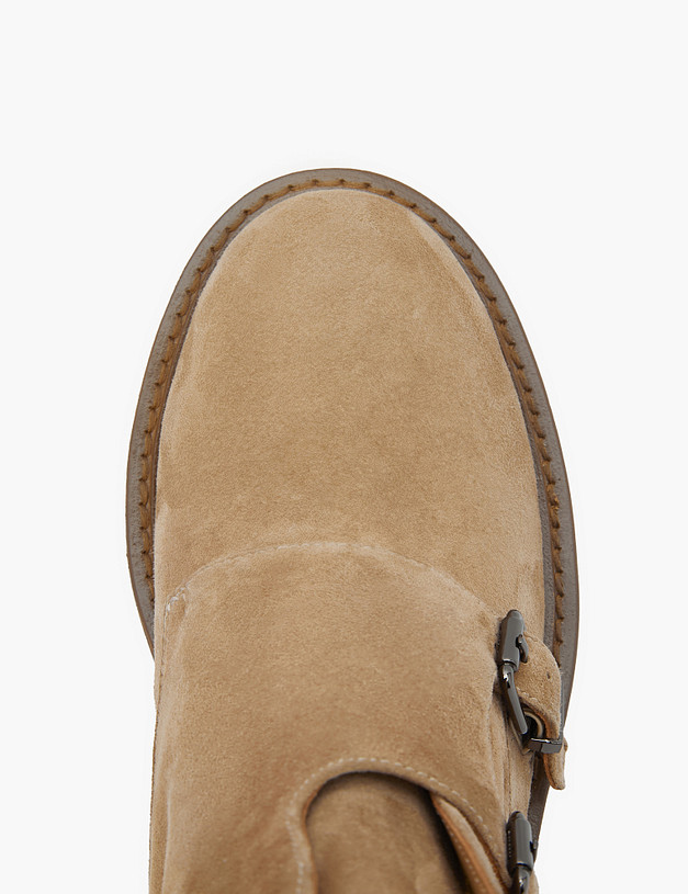 Бежевые женские ботинки из велюра MASCOTTE 15-3205524-3671M | ракурс 4 Бежевые женские ботинки из велюра MASCOTTE 15-3205524-3671M | ракурс 4