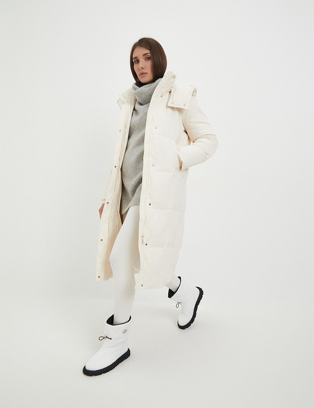 Молочное женское дутое пальто MASCOTTE 234-3428-2401 | ракурс 2