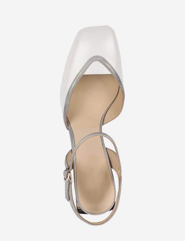 Открытые белые туфли из натуральной кожи MASCOTTE 09-1103414-3592M | ракурс 5