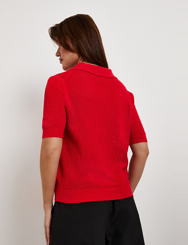 Красная женская футболка-поло MASCOTTE 852-6114-2605 | ракурс 6