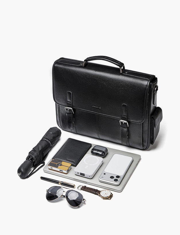 Черный мужской портфель MASCOTTE 622-6111-102 | ракурс 5