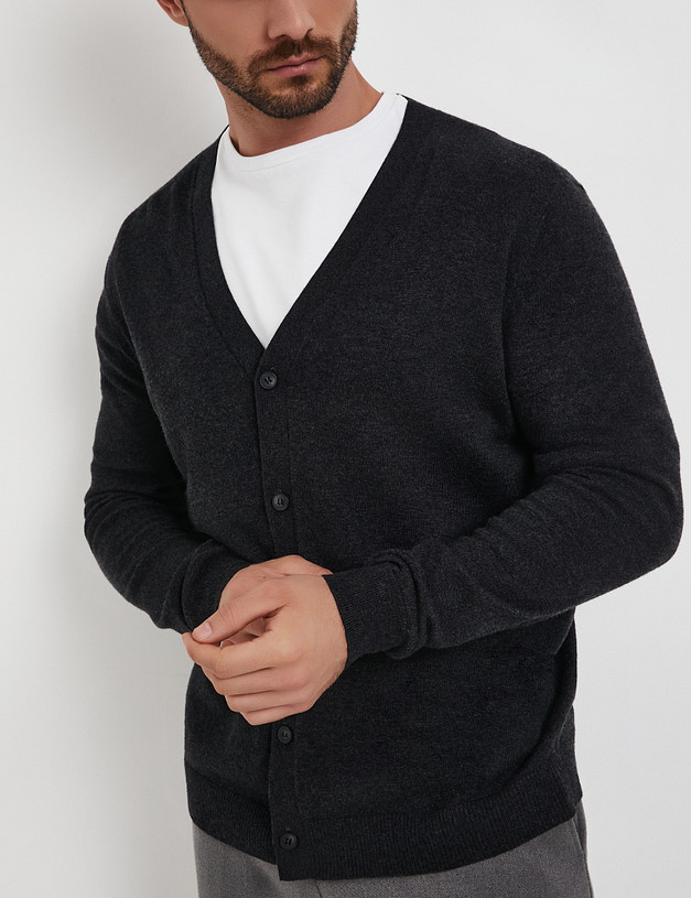 Графитовый мужской кардиган MASCOTTE 852-5220-7510 | ракурс 3