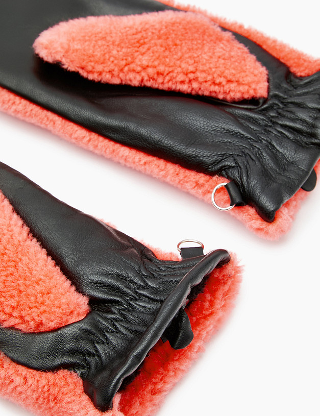 Коралловые женские варежки из шерсти MASCOTTE 717-2216-505 | ракурс 4