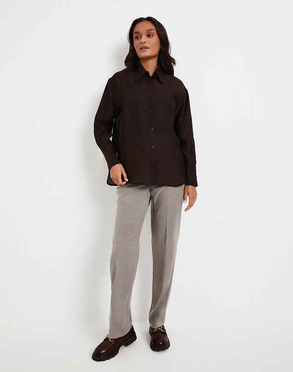 874-5215-2409 Блузка женская темн-коричн, Mascotte