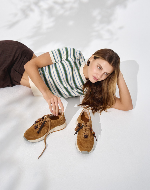 22-6160127-4697M Полуботинки для активного отдыха женские велюр/текстиль-нат.кожа св.коричн, Mascotte