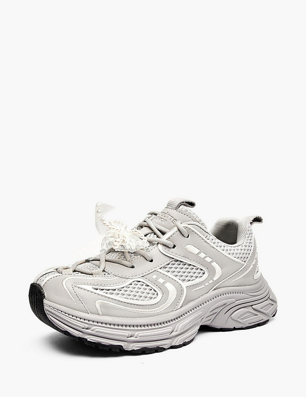 Серые кроссовки для девочек MASCOTTE 234-616621-0610 | ракурс 2