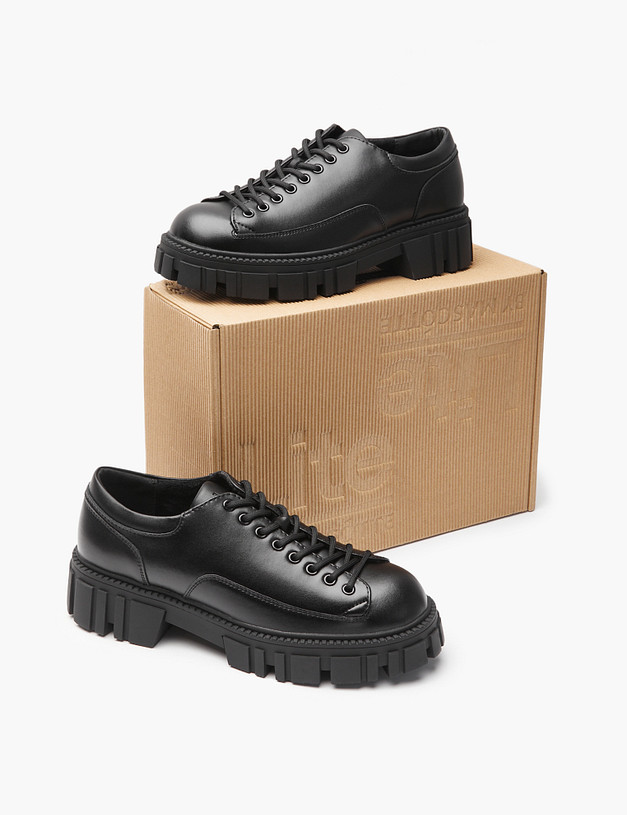 Черные женские полуботинки на массивной подошве MASCOTTE 98-420121-0602 | ракурс 6