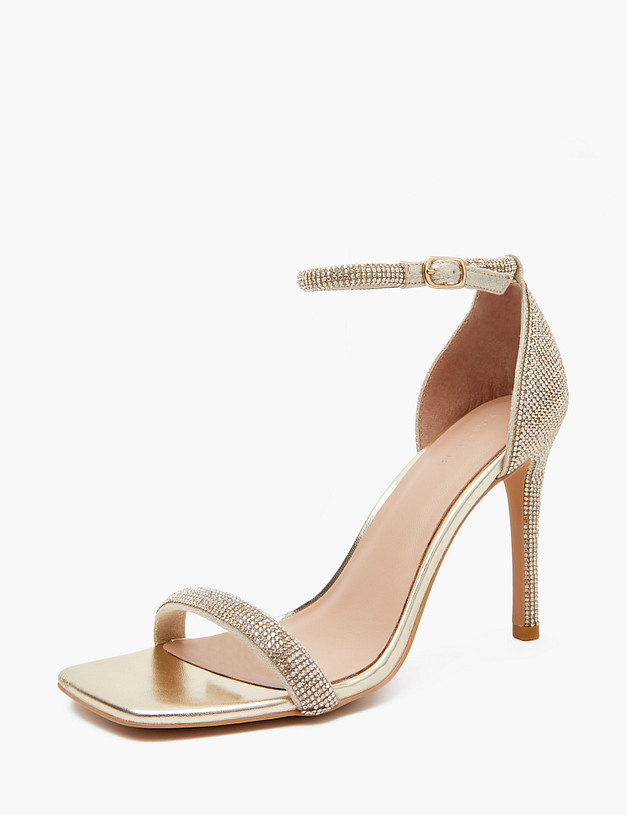 Золотые женские босоножки MASCOTTE 125-410311-0615 | ракурс 3