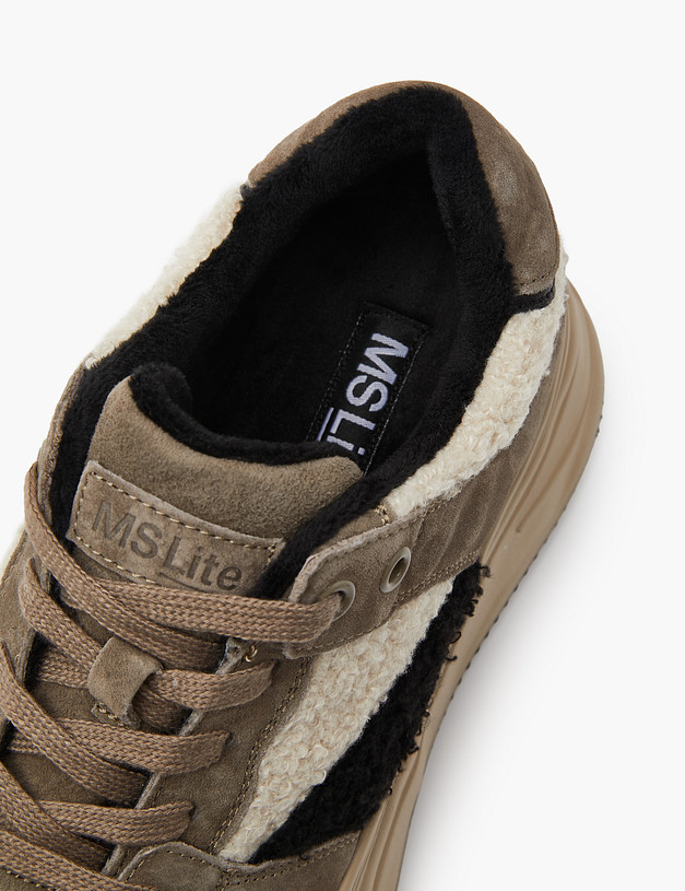 Бежевые женские кеды на платформе MASCOTTE 234-324121-0204 | ракурс 6