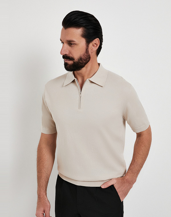 852-6115-2608 Джемпер-поло мужской беж, Mascotte