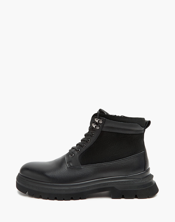 58-322831-0102 Ботинки мужские нат.кожа-велюр/мех-нат.кожа черн, Mascotte