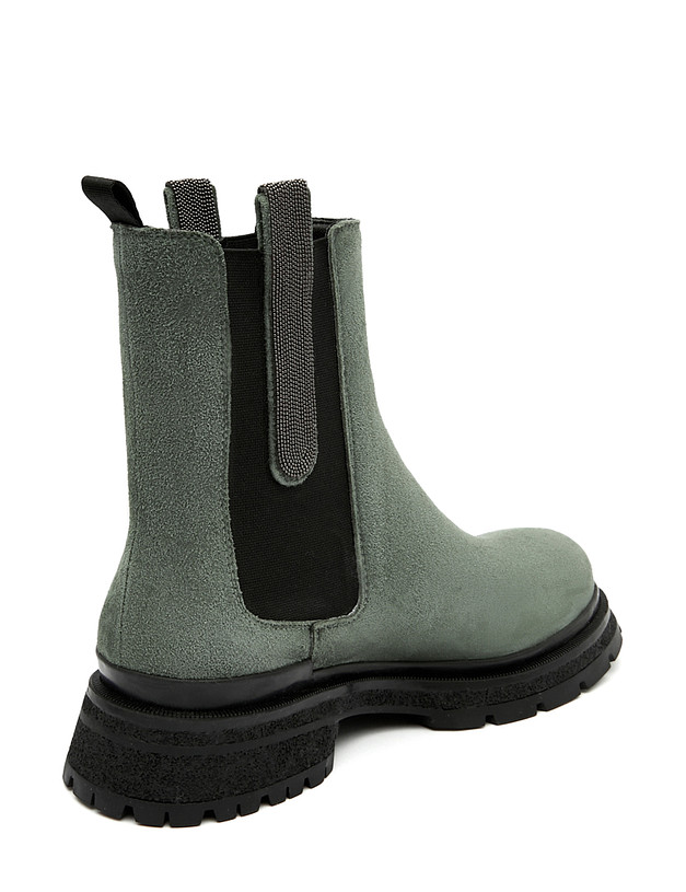 Зеленые велюровые женские челси MASCOTTE 126-220922-4606M | ракурс 3