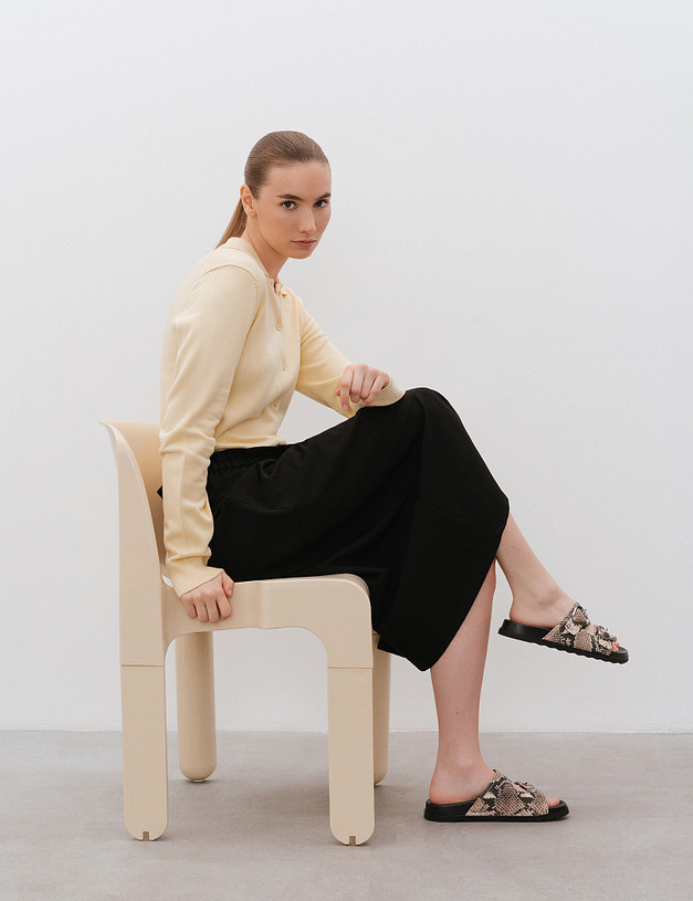 Женские сабо со змеиным принтом MASCOTTE 233-21437119-5140M | ракурс 2