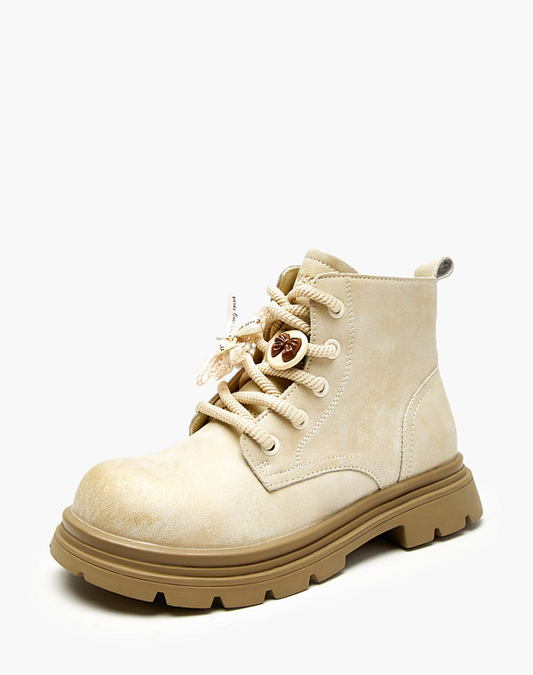 234-522921-0601 Ботинки девичьи кож.спилок/ворсин молочн, Mascotte JUNIOR