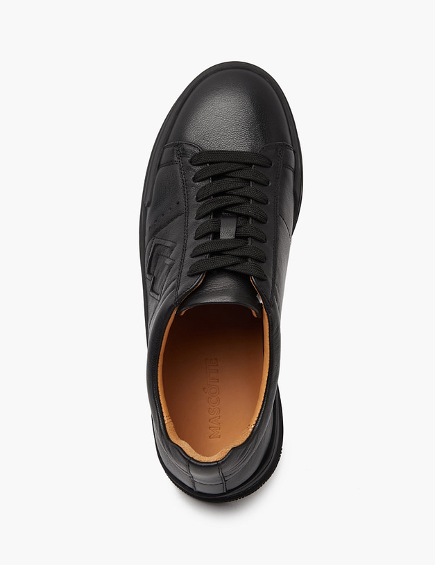 Черные мужские кеды из натуральной кожи MASCOTTE 22-4111811-0102 | ракурс 4