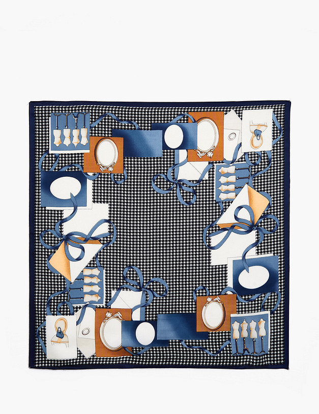 Синий женский платок MASCOTTE 763-4105-2411 | ракурс 2 Синий женский платок MASCOTTE 763-4105-2411 | ракурс 2