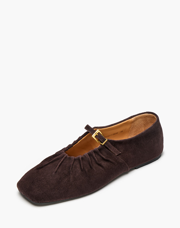 175-611211-0609 Туфли женские велюр/нат.кожа корич, Mascotte