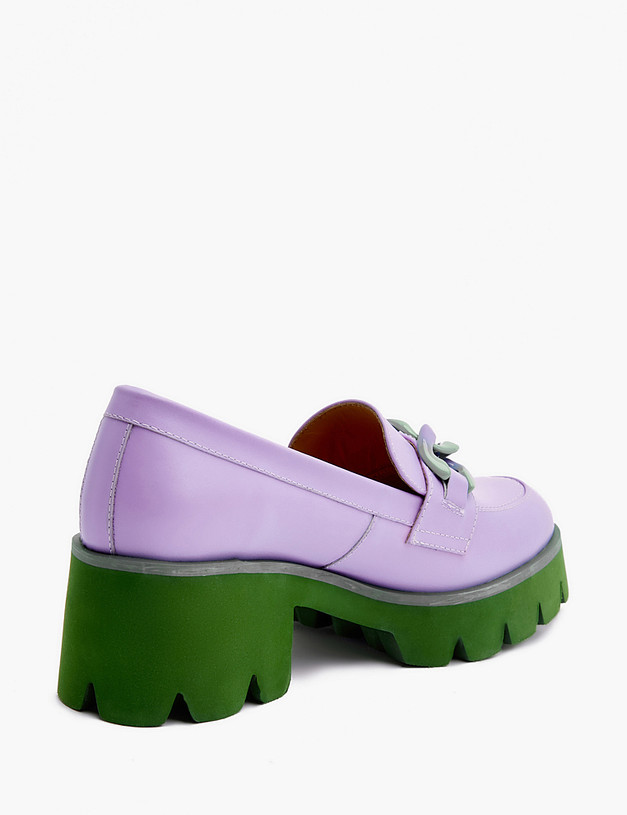 Фиолетовые женские лоферы с контрастной подошвой MASCOTTE 126-312811-0107 | ракурс 4