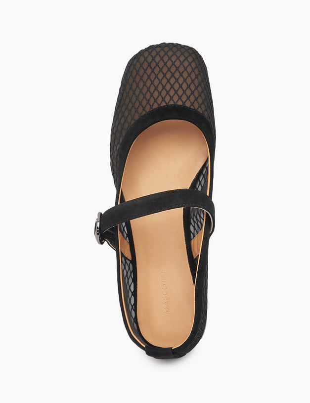 Черные женские балетки в сетку MASCOTTE 172-5142515-3605М | ракурс 4