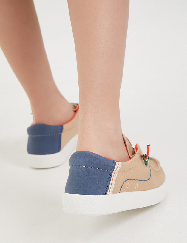 Бежевые топ-сайдеры для мальчиков MASCOTTE 18-411723-0218 | ракурс 9 Бежевые топ-сайдеры для мальчиков MASCOTTE 18-411723-0218 | ракурс 9