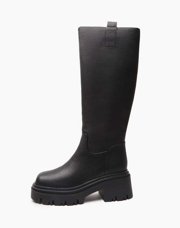 233-423433-0102 Сапоги женские нат.кожа/мех-ворсин черн, Mascotte