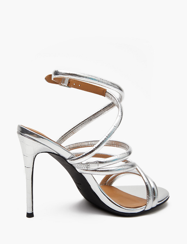 Серебристые женские босоножки MASCOTTE 100-411412-0116 | ракурс 4