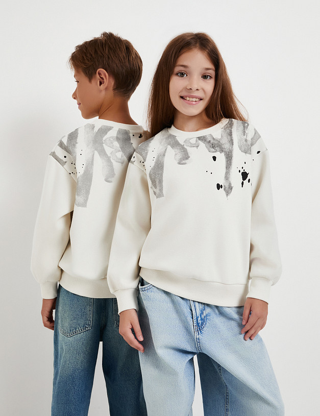 Белый детский свитшот MASCOTTE 836-5216-2601 | ракурс 7