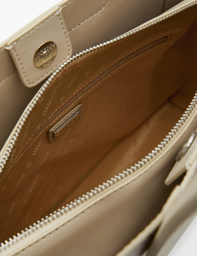 Бежевая женская сумка-тоут MASCOTTE 660-2113-608 | ракурс 4 Бежевая женская сумка-тоут MASCOTTE 660-2113-608 | ракурс 4