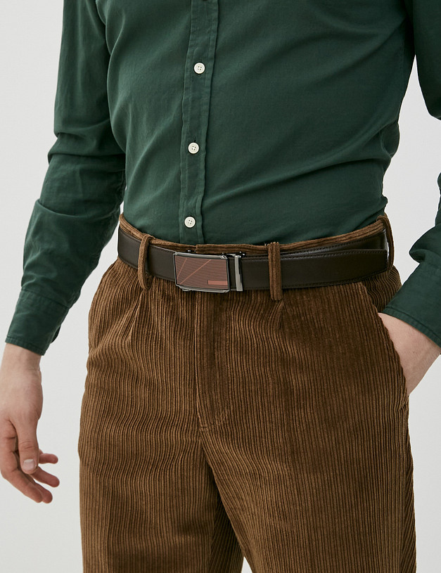 Коричневый мужской ремень из кожи MASCOTTE 727-1106-109 | ракурс 1