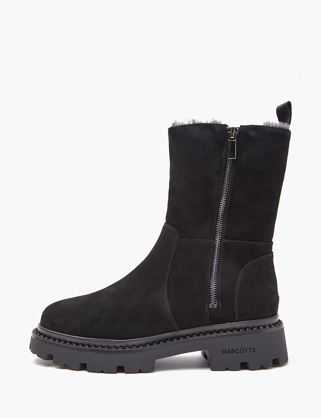 Черные женские зимние ботинки MASCOTTE 233-3201736-3605M | ракурс 1