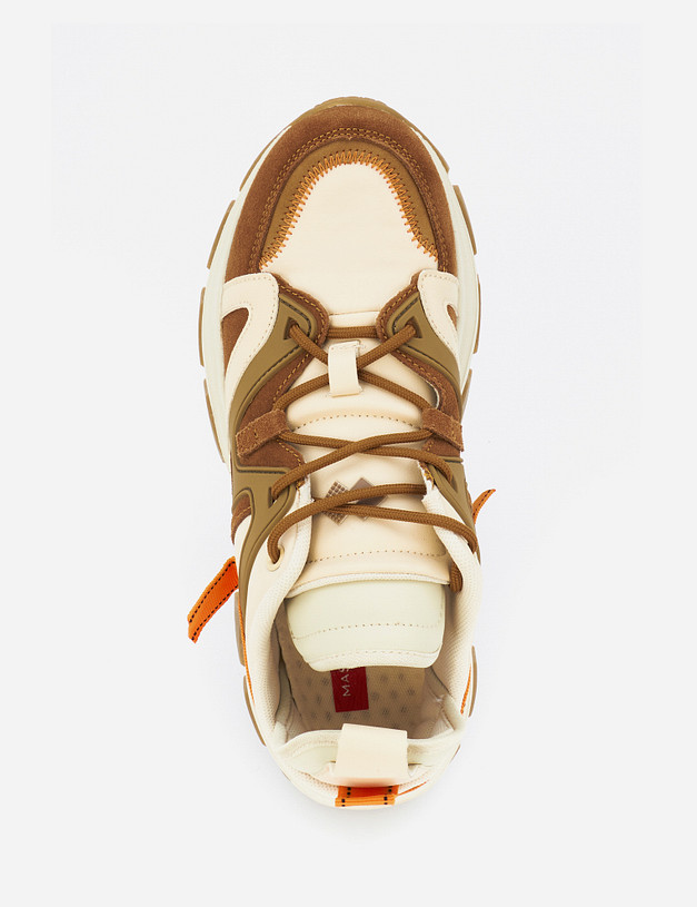 Белые женские кроссовки с рыжими акцентами MASCOTTE 64-110121-0209 | ракурс 6